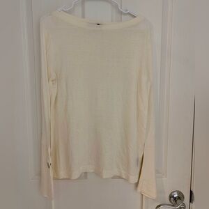 Ralph Lauren Cream Long-Sleeve Boatneck Top